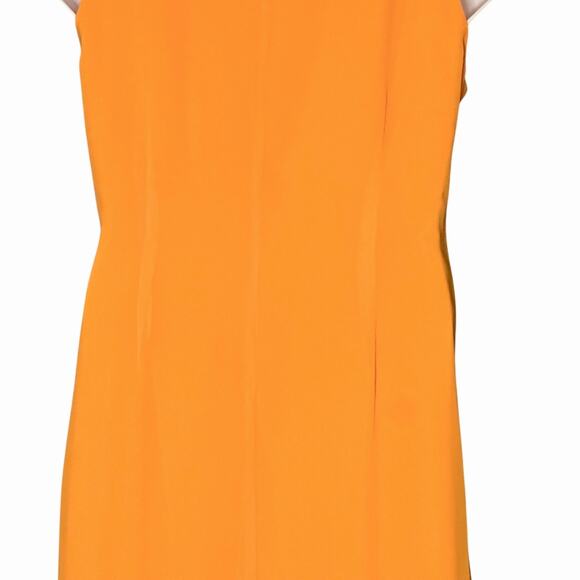 Milano Sleeveless Swing Dress Size 10 Flirty Orange Pleated Flapper Shift Lined - Picture 8 of 10